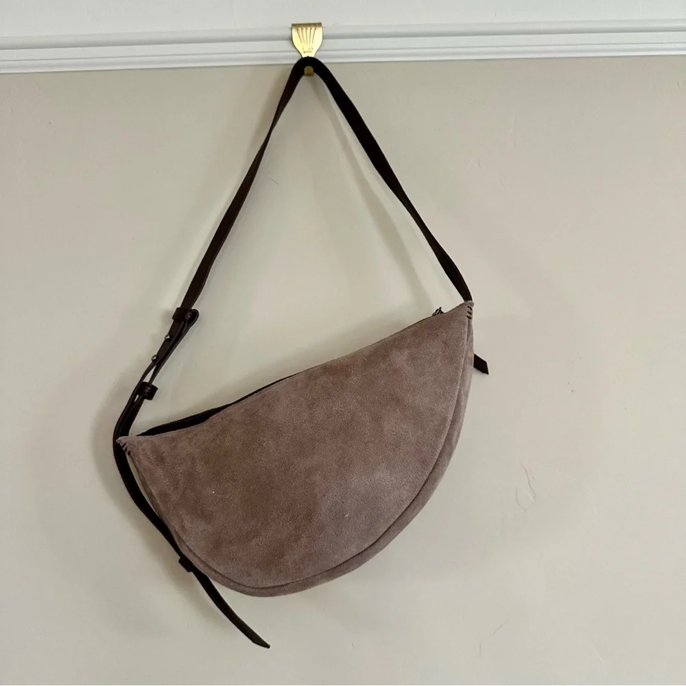 The SAK brown and grey leather saddle bag with a detachable strap - Picture 2 of 7